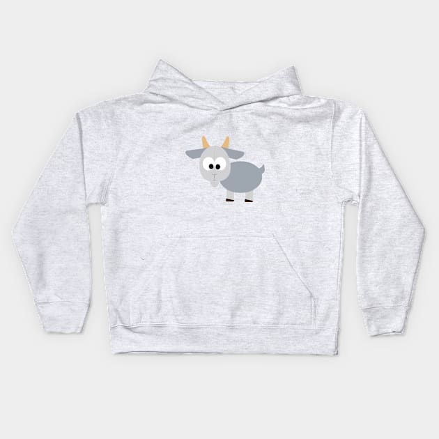 Adorable Gray Goat Kids Hoodie by Hedgie Designs